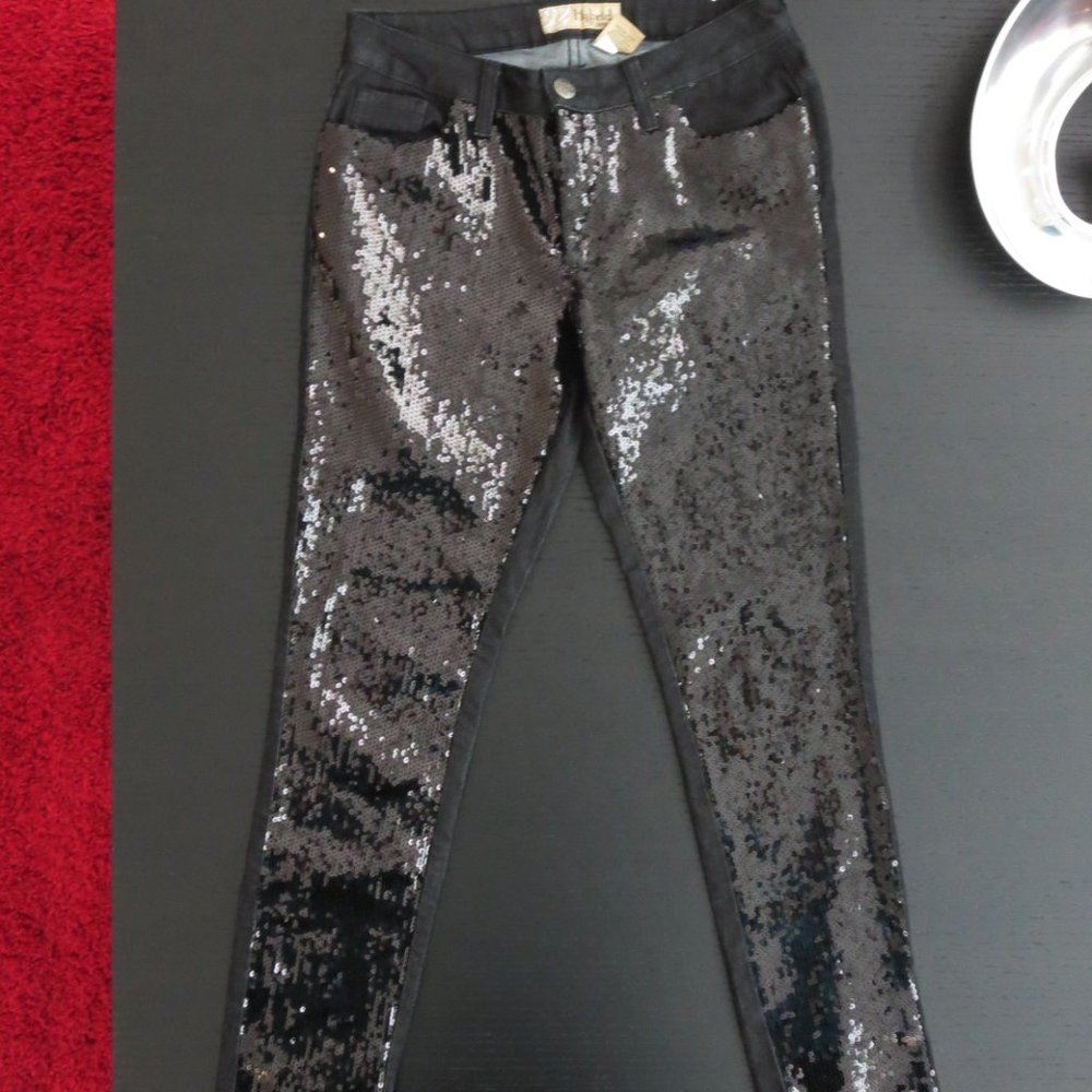 New HYBRID Sequin Jeans Slim Straight Leg
